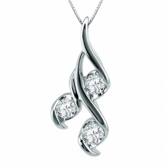 Peoples Jewellers Sirena 0.10 CT. T.W. Diamond Pendant in 14K White Gold Yorkdale Mall