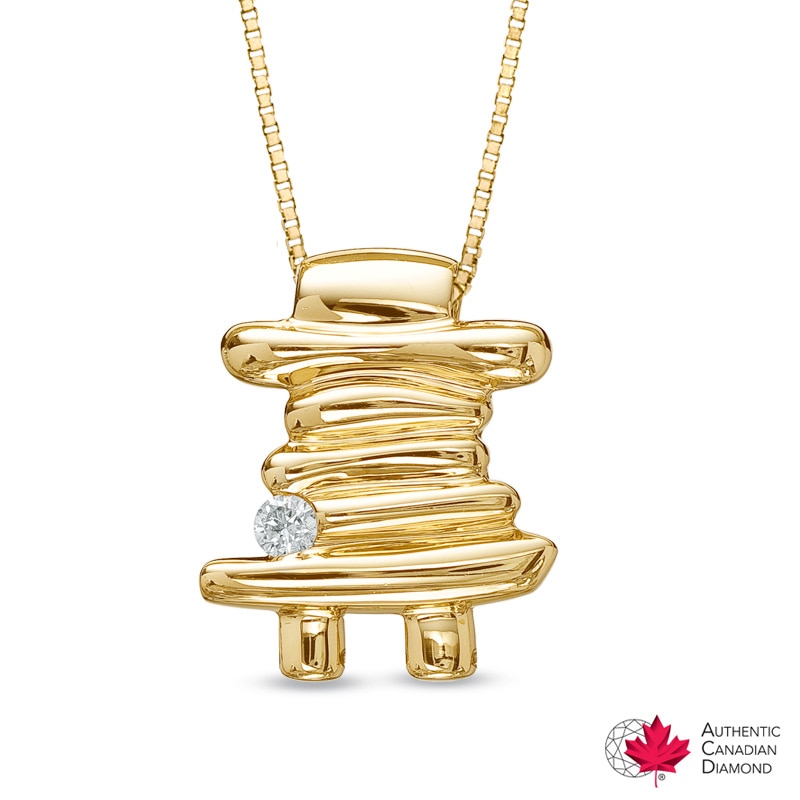 Main Image 1 of Certified Canadian Diamond Accent Certified Inukshuk Pendant in 10K Gold