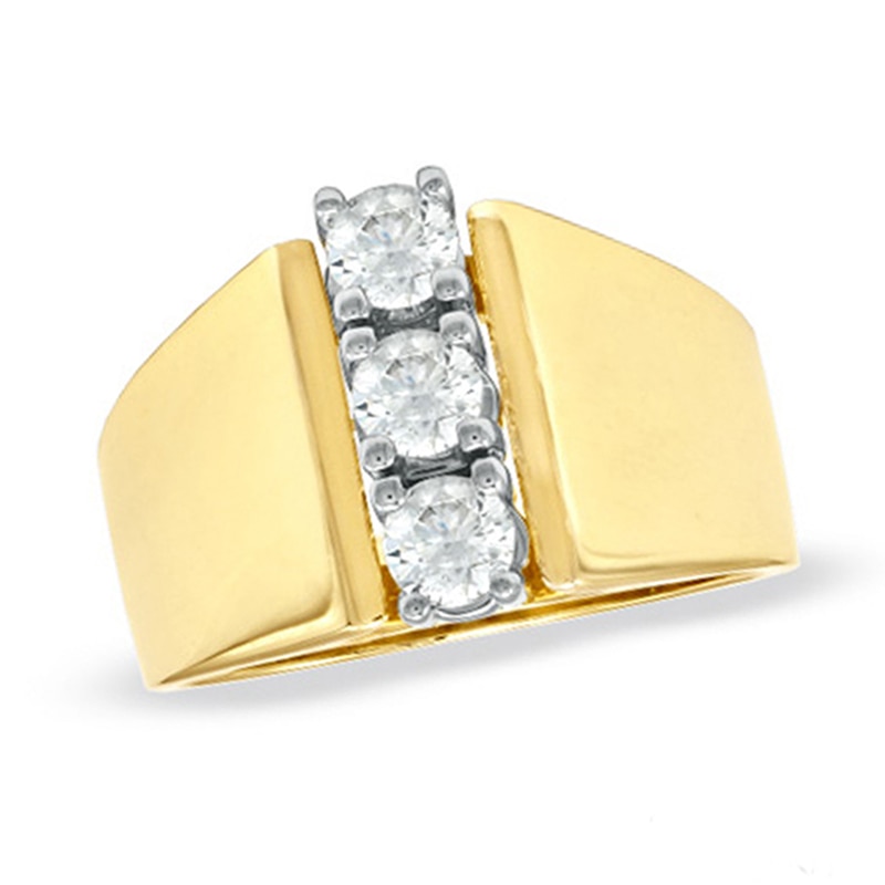 0.51 CT. T.W. Diamond Linear Past Present Future® Ring in 14K Gold