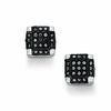 Thumbnail Image 1 of 0.19 CT. T.W. Black Diamond Square Earrings in 10K White Gold