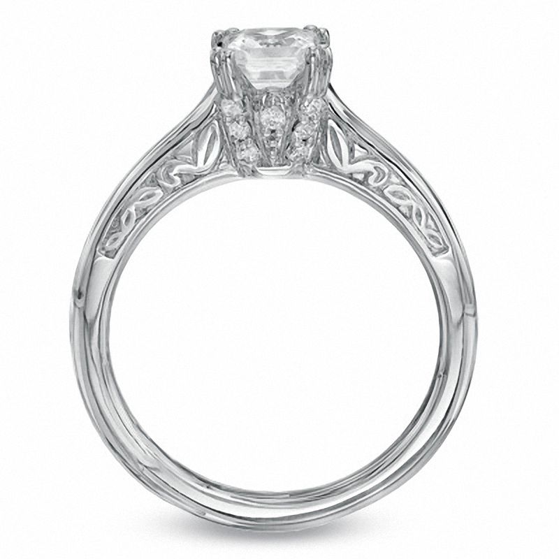 Main Image 2 of 0.75 CT. T.W. Certified Princess-Cut Diamond Engagement Ring in 14K White Gold