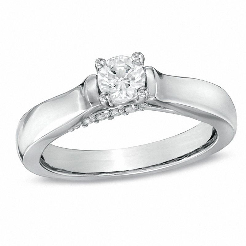 0.50 CT. T.W. Diamond Engagement Ring in 14K White Gold