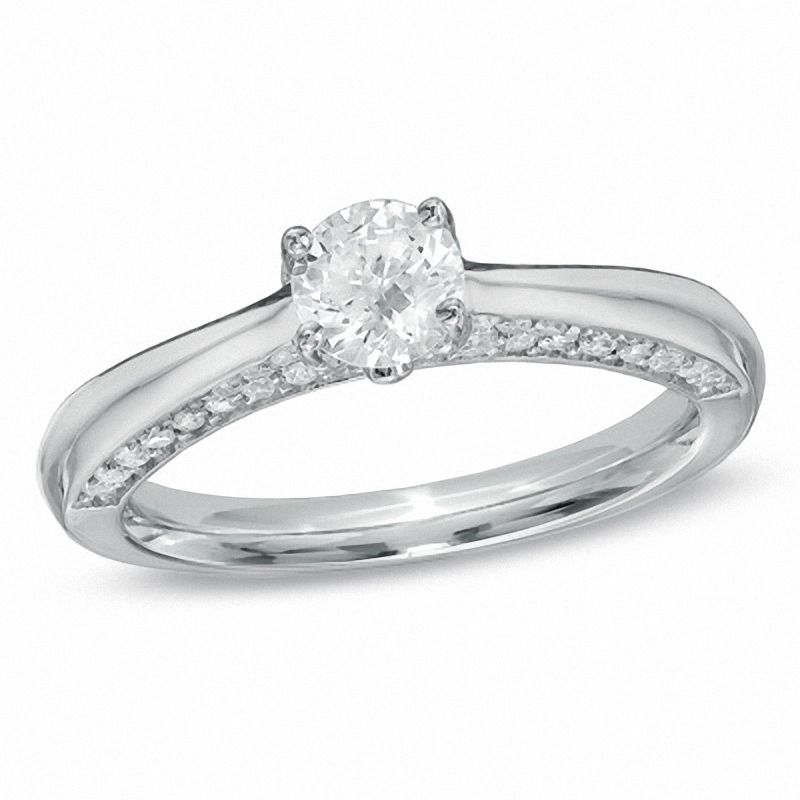 1.00 CT. T.W. Certified Diamond Engagement Ring in 14K White Gold