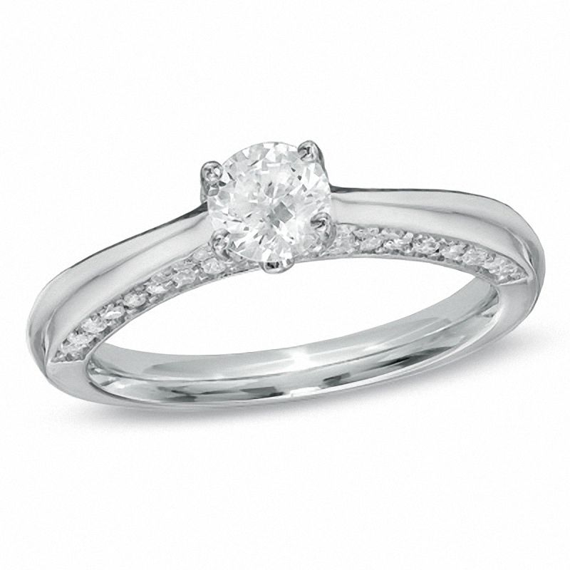 Main Image 1 of 1.00 CT. T.W. Certified Diamond Engagement Ring in 14K White Gold