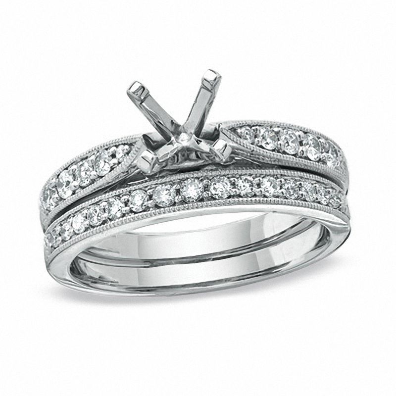 0.35 CT. T.W. Diamond Semi-Mount Bridal Set in 14K White Gold|Peoples Jewellers