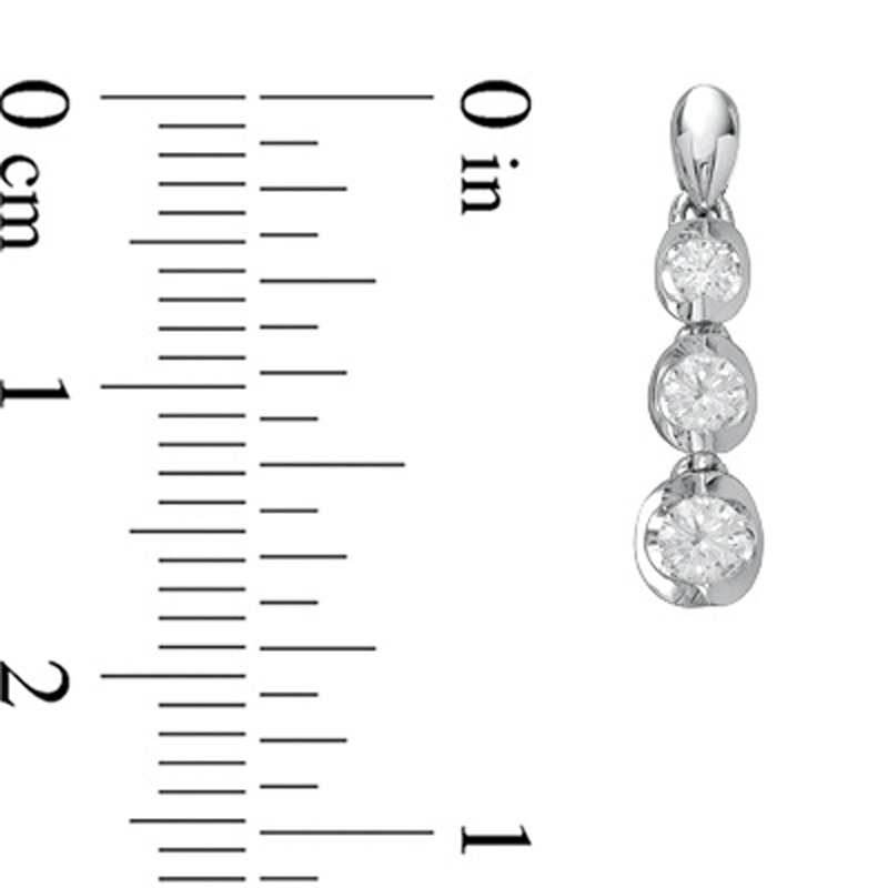 Main Image 2 of 0.50 CT. T.W. Canadian Certified Diamond Three Stone Drop Earrings in 14K White Gold