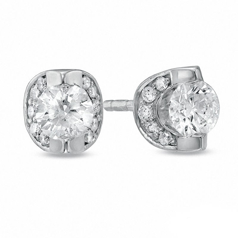 0.50 CT. T.W. Certified Canadian Diamond Earrings in 14K White Gold