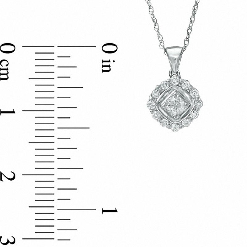 Main Image 2 of 0.25 CT. T.W. Diamond Frame Pendant in 10K White Gold