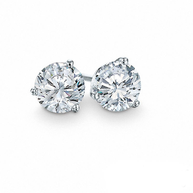 CT. T.W. Certified Canadian Diamond Solitaire Stud Earrings in 14K White Gold (I/I2