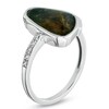Thumbnail Image 2 of Ammonite and Diamond Accent Ring in 10K White Gold