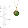 Cushion-Cut Ammonite and Diamond Accent Drop Pendant in 10K Gold