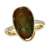 Thumbnail Image 1 of Ammonite and Diamond Accent Ring in 10K Gold