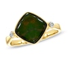 Thumbnail Image 1 of Cushion-Cut Ammonite and Diamond Accent Ring in 10K Gold