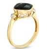 Thumbnail Image 2 of Cushion-Cut Ammonite and Diamond Accent Ring in 10K Gold