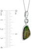 Ammonite and Diamond Accent Drop Pendant in 10K White Gold