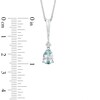 Thumbnail Image 1 of Pear-Shaped Aquamarine and Diamond Accent Stick Pendant and Earrings Set in Sterling Silver