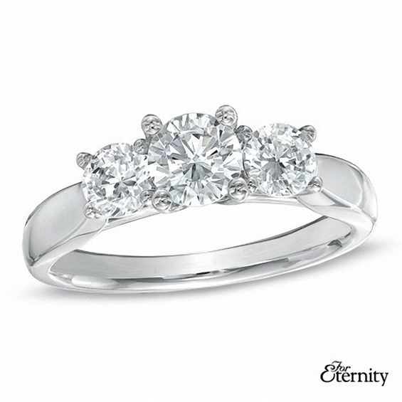 For Eternity 1.33 CT. T.W. Diamond Three Stone Engagement Ring in 14K White Gold