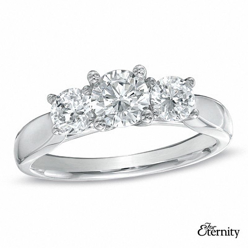 For Eternity 1.33 CT. T.W. Diamond Three Stone Engagement Ring in 14K White Gold
