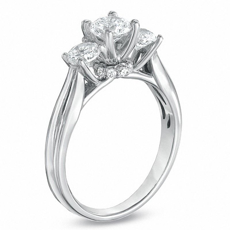 For Eternity 1.33 CT. T.W. Diamond Three Stone Engagement Ring in 14K White Gold