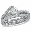 Sirena™ 1.00 CT. T.W. Diamond Bypass Bridal Set in 14K White Gold