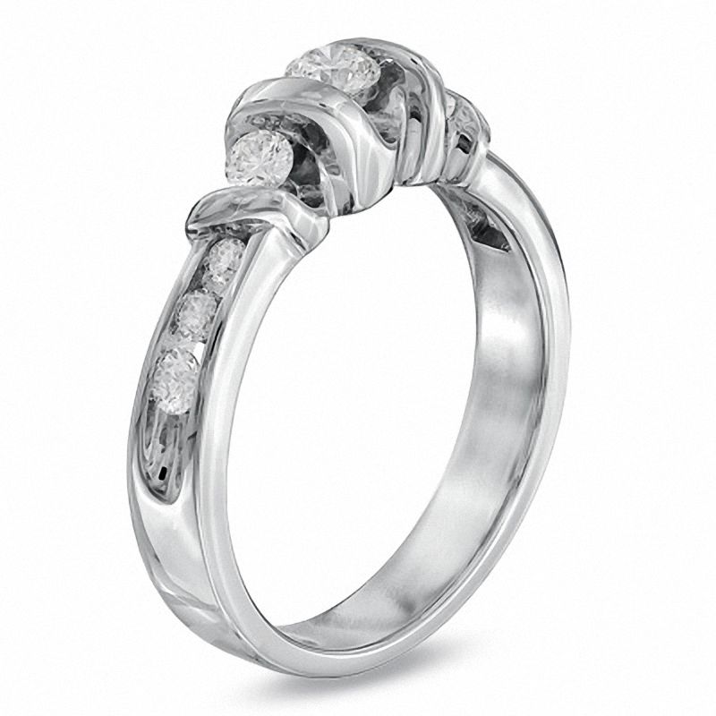 Sirena™ 0.50 CT. T.W. Diamond Three Stone Engagement Ring in 14K White Gold