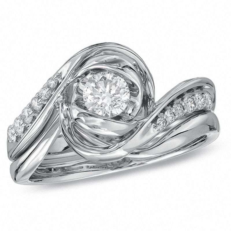 Sirena™ 0.50 CT. T.W. Diamond Bridal Set in 14K White Gold|Peoples Jewellers