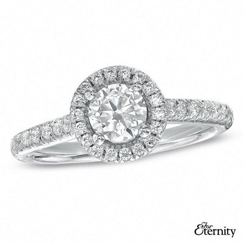 For Eternity 1.00 CT. T.W. Diamond Frame Engagement Ring in 14K White Gold|Peoples Jewellers