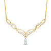 Thumbnail Image 1 of 0.10 CT. T.W. Diamond Chevron Necklace in 10K Gold