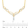 Thumbnail Image 2 of 0.10 CT. T.W. Diamond Chevron Necklace in 10K Gold