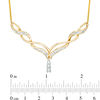 Thumbnail Image 3 of 0.10 CT. T.W. Diamond Chevron Necklace in 10K Gold