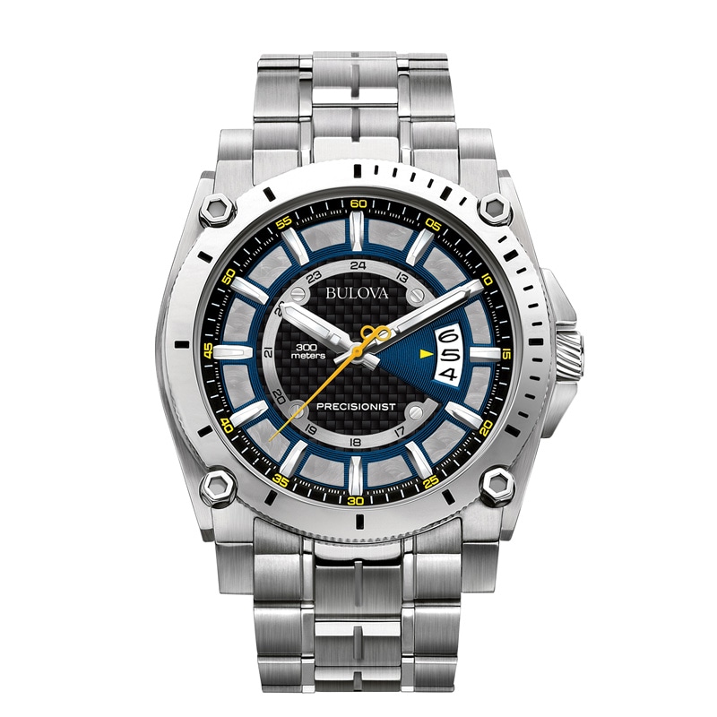 Men's Bulova Precisionist Champlain Watch with Black Carbon Fibre Dial (Model: 96B131)|Peoples Jewellers