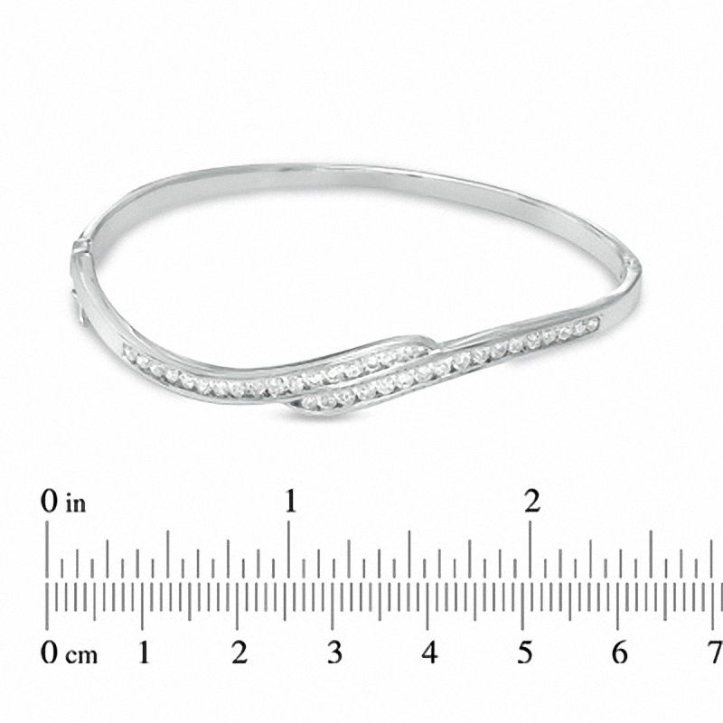 Lab-Created White Sapphire Bangle in Sterling Silver