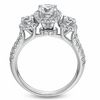 Thumbnail Image 3 of For Eternity 1.50 CT. T.W. Diamond Three Stone Frame Ring in 14K White Gold