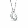 Diamond Accent Drop Pendant in 10K White Gold