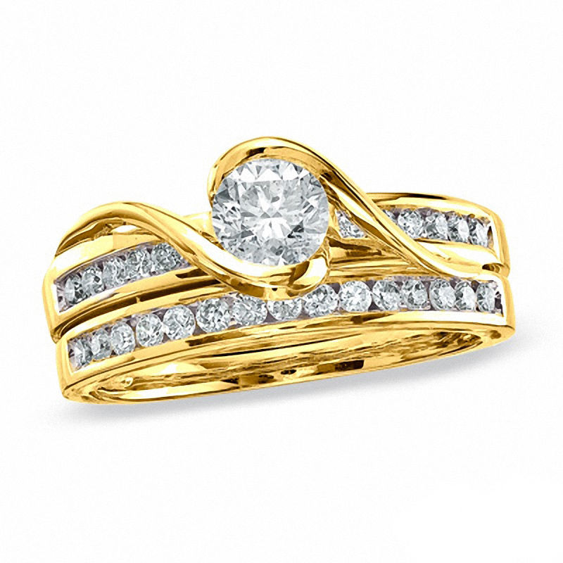 1.00 CT. T.W. Certified Canadian Diamond Bridal Set in 14K Gold (I/I1)