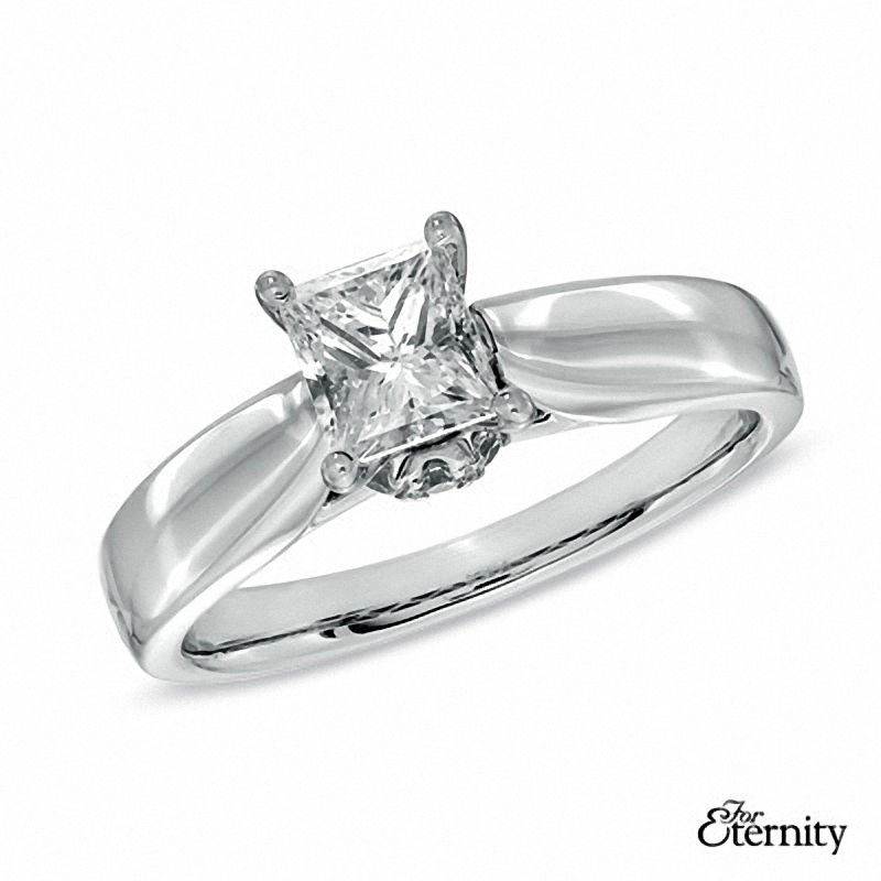 For Eternity 1.00 CT. T.W. Princess-Cut Diamond Solitaire Engagement Ring in 14K White Gold