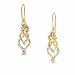 0.20 CT. T.W. Diamond Twisted Vine Earrings in 10K Gold