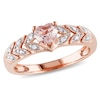 Heart-Shaped Morganite and Diamond Accent Ring in 10K Gold