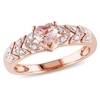Thumbnail Image 1 of Heart-Shaped Morganite and Diamond Accent Ring in 10K Gold