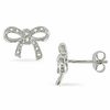 Thumbnail Image 0 of 0.05 CT. T.W. Diamond Bow Earrings in Sterling Silver