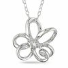 Thumbnail Image 0 of Diamond Accent Open Flower Pendant in Sterling Silver