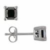 Thumbnail Image 0 of 0.75 CT. T.W. Princess-Cut Black Diamond Solitaire Stud Earrings in 14K White Gold