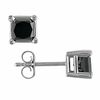 Thumbnail Image 0 of 1.00 CT. T.W. Princess-Cut Black Diamond Solitaire Stud Earrings in 14K White Gold