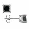 Thumbnail Image 1 of 1.00 CT. T.W. Princess-Cut Black Diamond Solitaire Stud Earrings in 14K White Gold