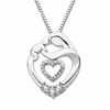 0.06 CT. T.W. Diamond Motherly Love Heart Pendant in Sterling Silver