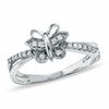 0.10 CT. T.W. Diamond Butterfly Fashion Ring in 10K White Gold