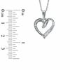 Thumbnail Image 1 of 0.10 CT. T.W. Round and Baguette Diamond Heart Pendant in Sterling Silver