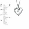 Thumbnail Image 2 of 0.10 CT. T.W. Round and Baguette Diamond Heart Pendant in Sterling Silver