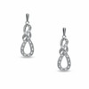 Thumbnail Image 1 of 0.12 CT. T.W. Diamond Knotted Swirl Drop Earrings in Sterling Silver