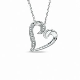 Diamond Accent Heart Pendant in Sterling Silver
